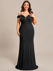 Fabulous Off-The-Shoulder Mermaid Evening Dress with Spaghetti Straps