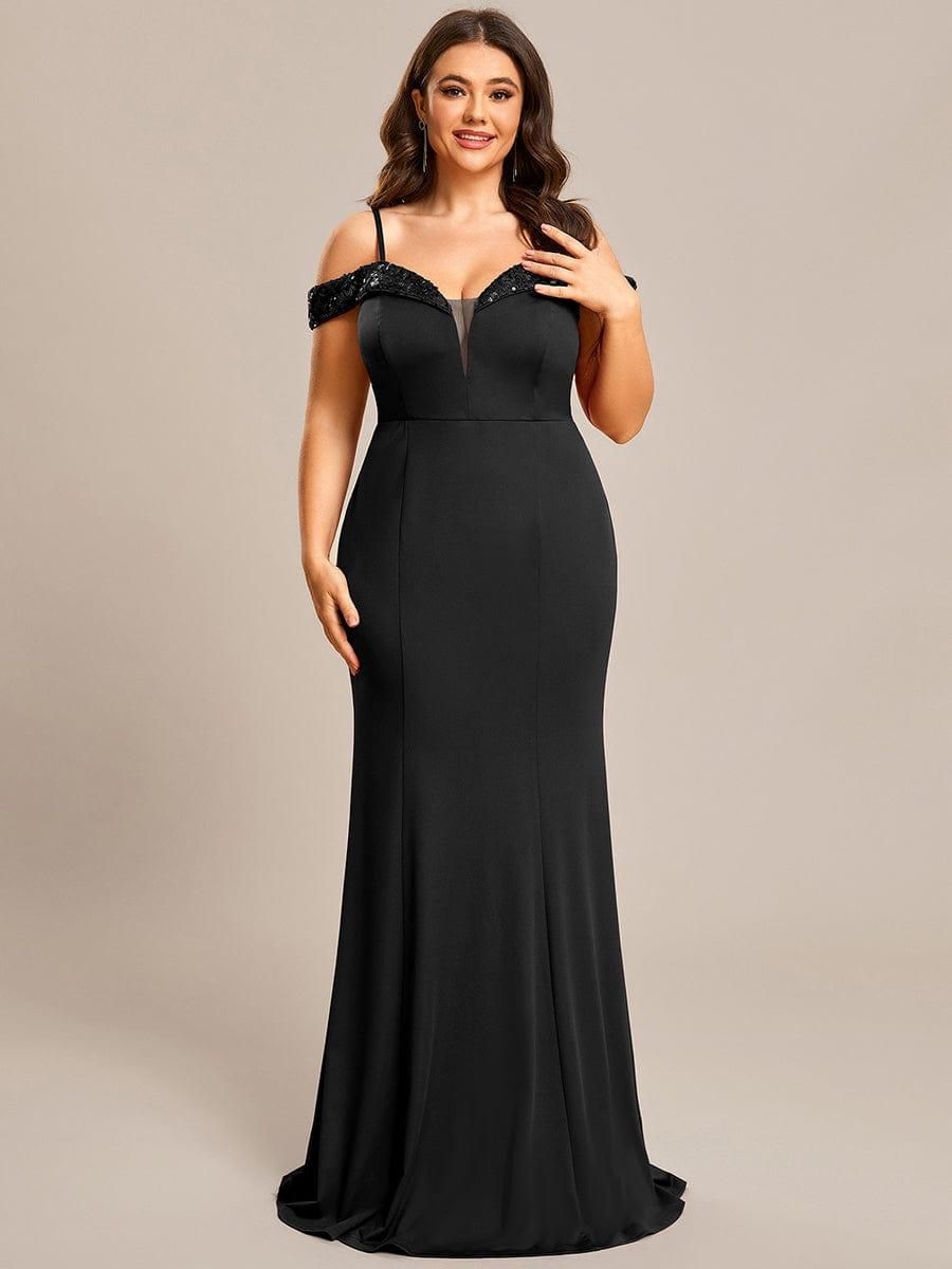 Fabulous Off-The-Shoulder Mermaid Evening Dress with Spaghetti Straps