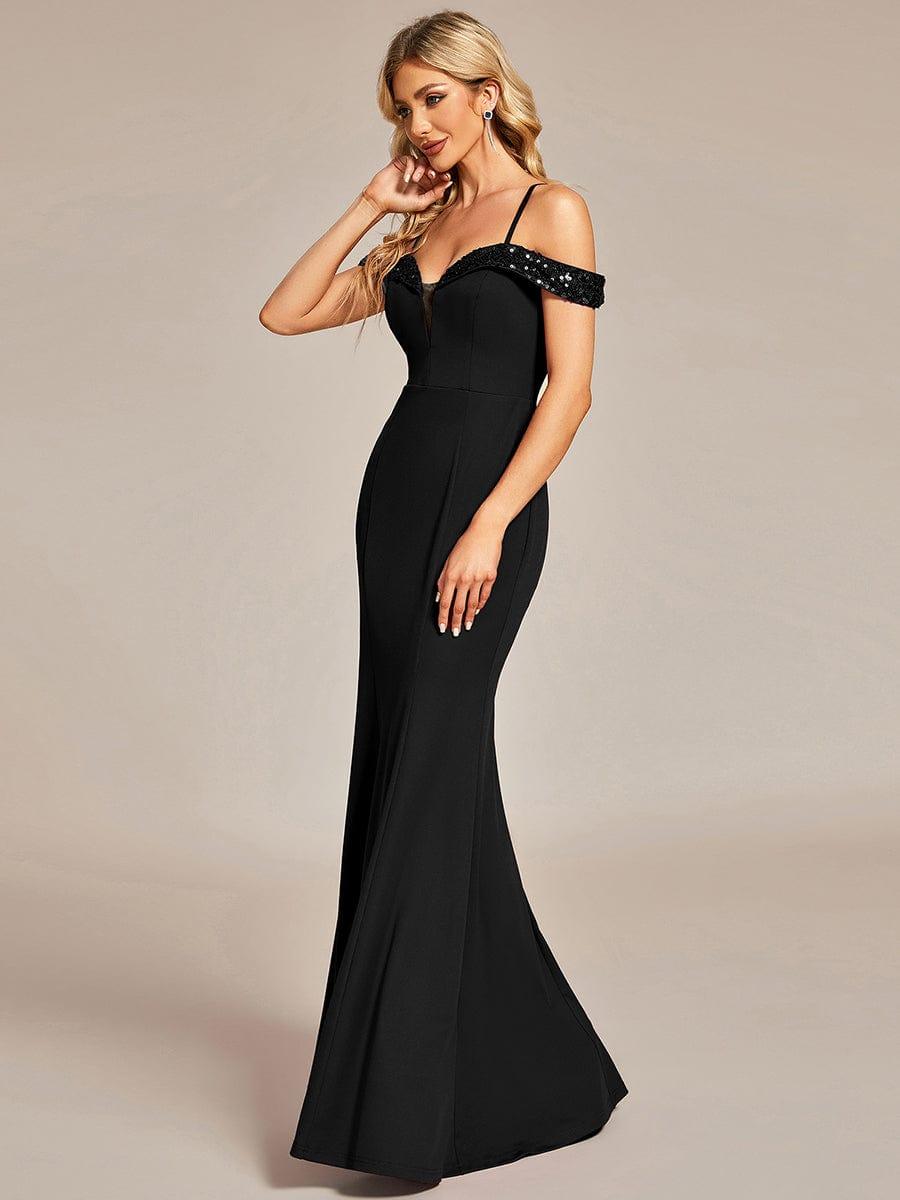 Fabulous Off-The-Shoulder Mermaid Evening Dress with Spaghetti Straps
