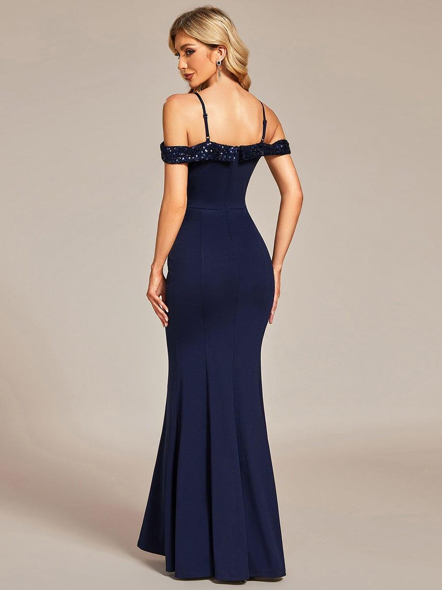 Fabulous Off-The-Shoulder Mermaid Evening Dress with Spaghetti Straps
