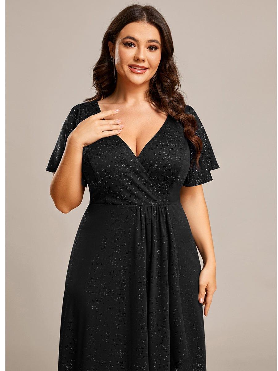 Simple Plus Size Hi-Lo Split Front A-Line Evening Dress