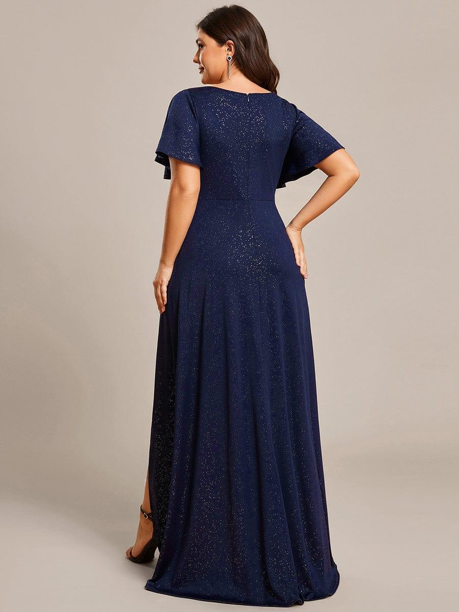 Simple Plus Size Hi-Lo Split Front A-Line Evening Dress