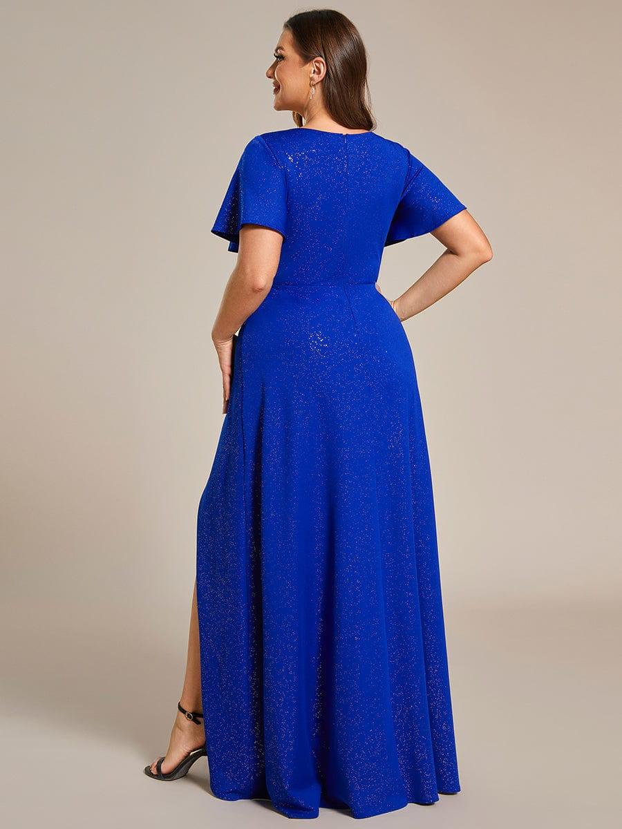 Simple Plus Size Hi-Lo Split Front A-Line Evening Dress