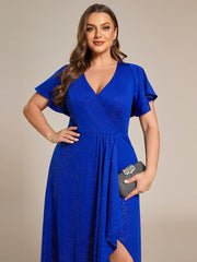 Simple Plus Size Hi-Lo Split Front A-Line Evening Dress