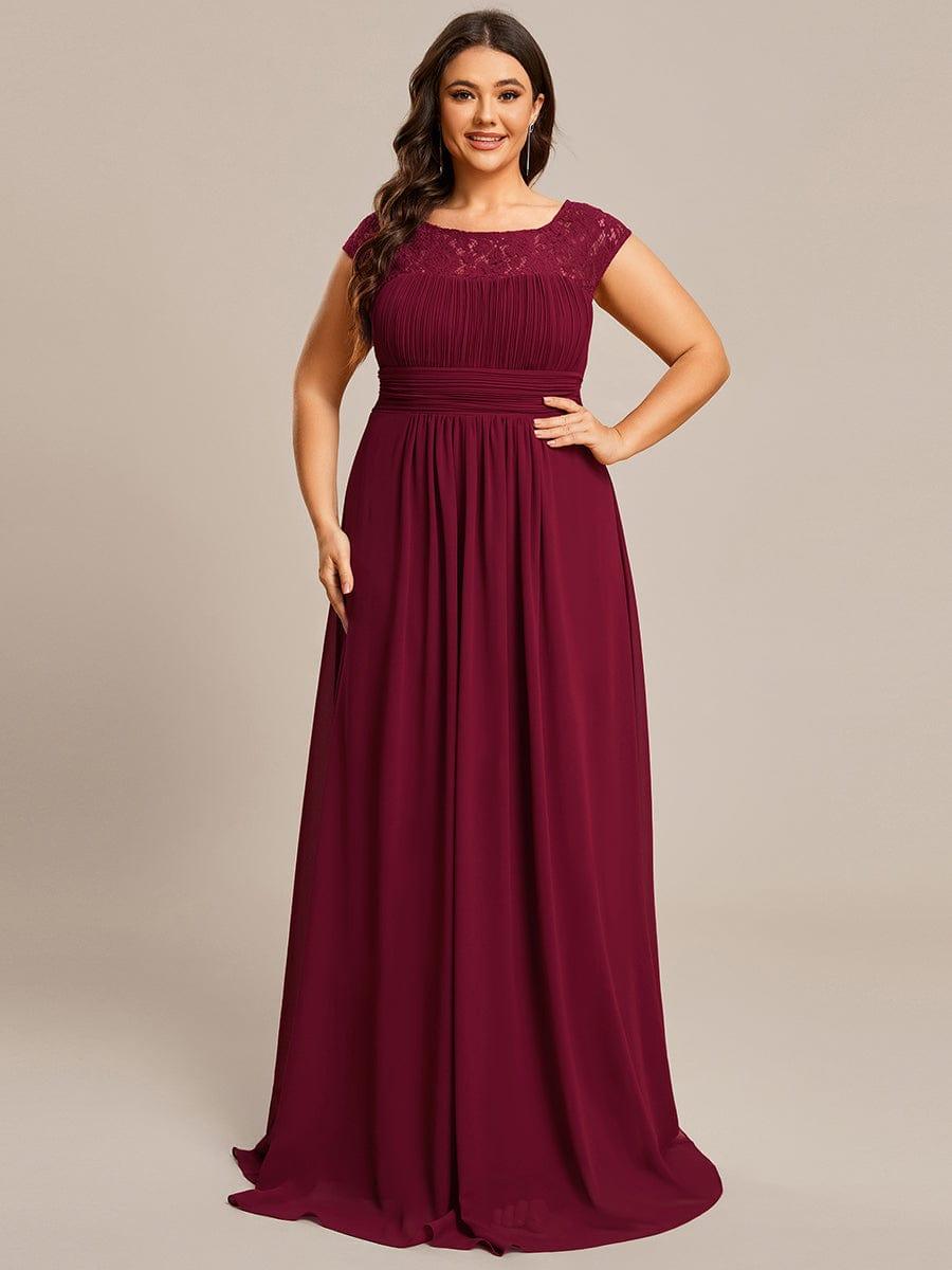 Alluring Plus Size Long Lace A-Line Evening Dress