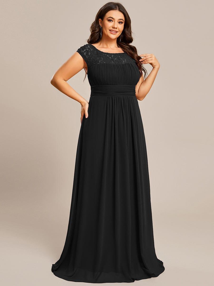 Alluring Plus Size Long Lace A-Line Evening Dress