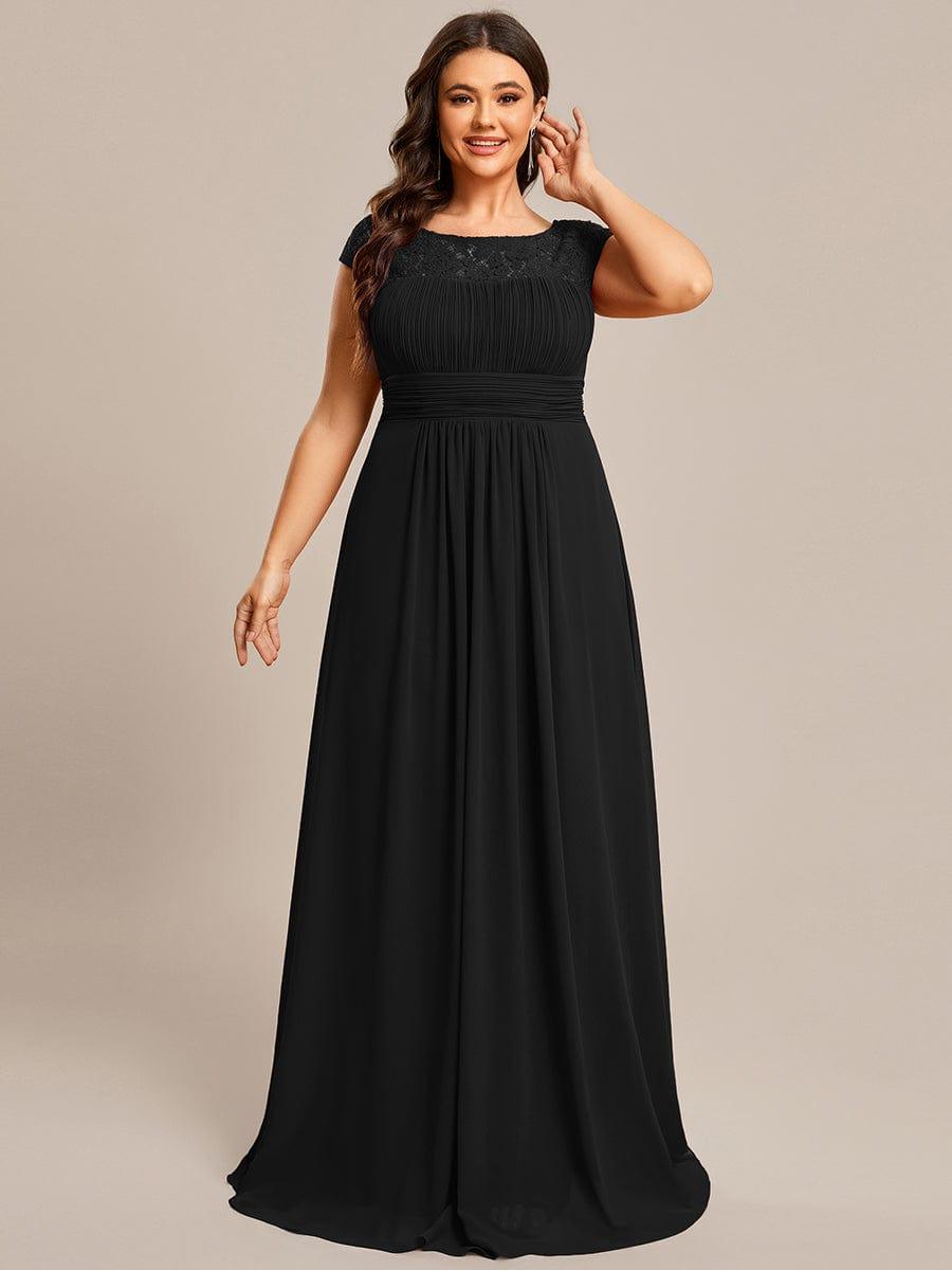 Alluring Plus Size Long Lace A-Line Evening Dress