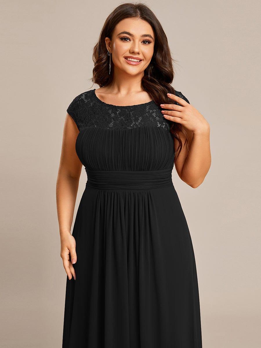 Alluring Plus Size Long Lace A-Line Evening Dress