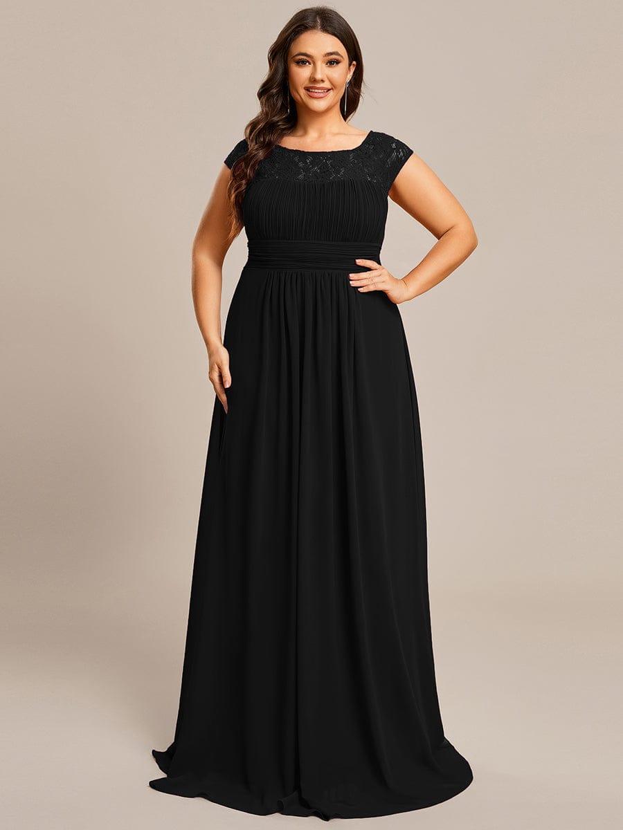 Alluring Plus Size Long Lace A-Line Evening Dress