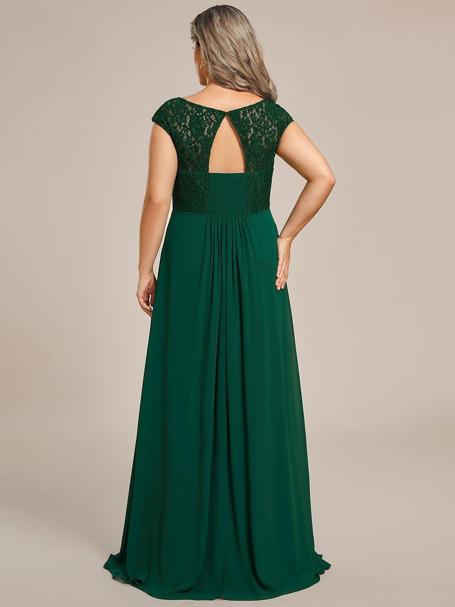 Alluring Plus Size Long Lace A-Line Evening Dress