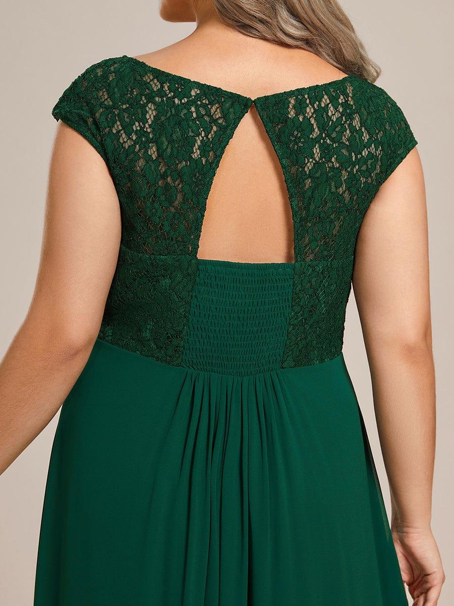 Alluring Plus Size Long Lace A-Line Evening Dress