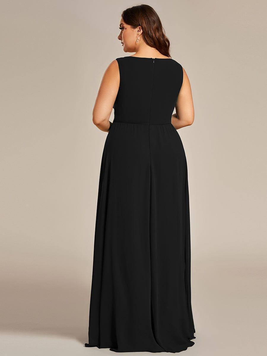 Vintage Plus Size A-Line Sleeveless Chiffon Formal Evening Dress with Appliques
