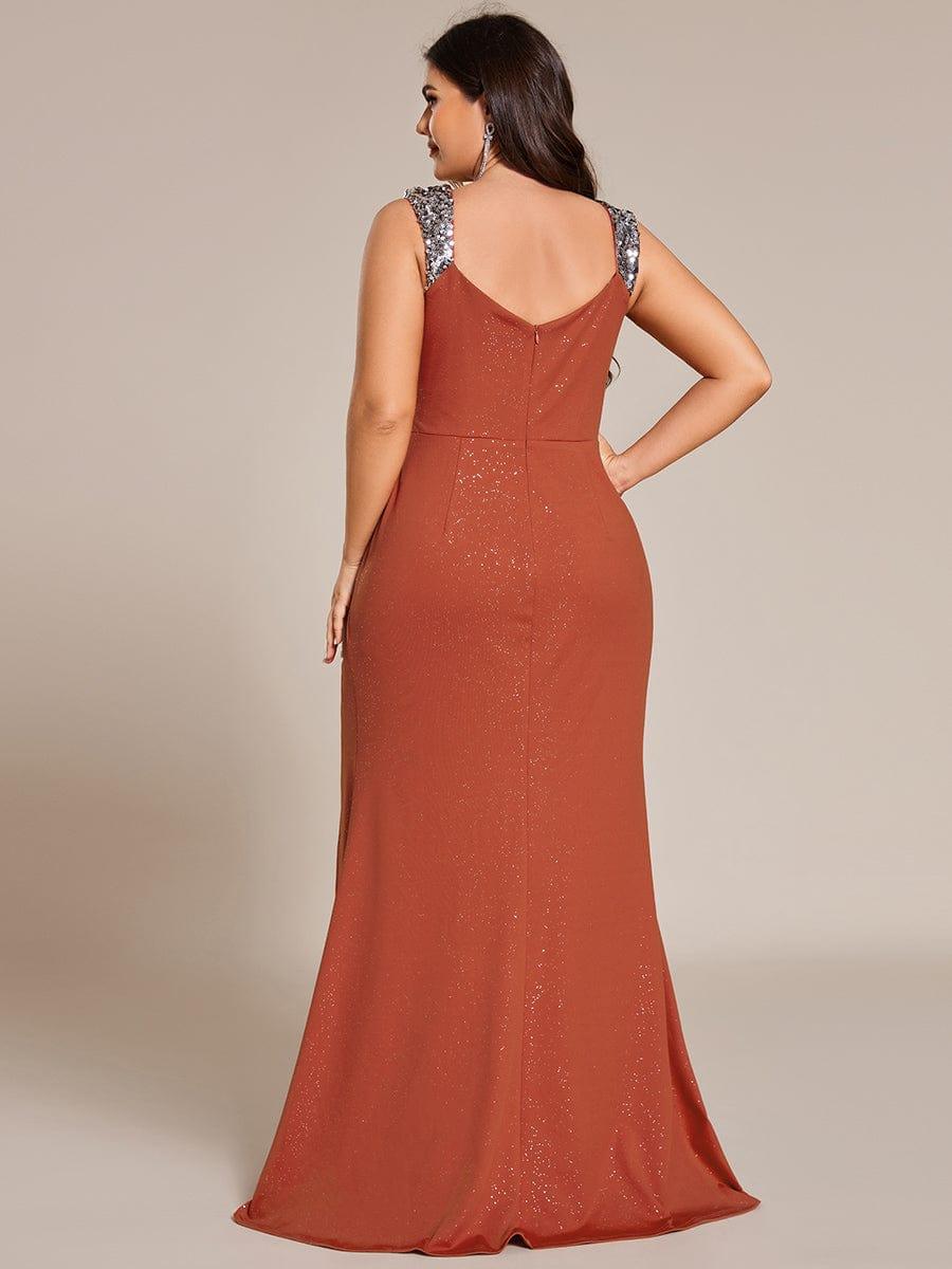 Beautiful V-Neck Mermaid V-Neck Sleeveless Evening Dress with Slit