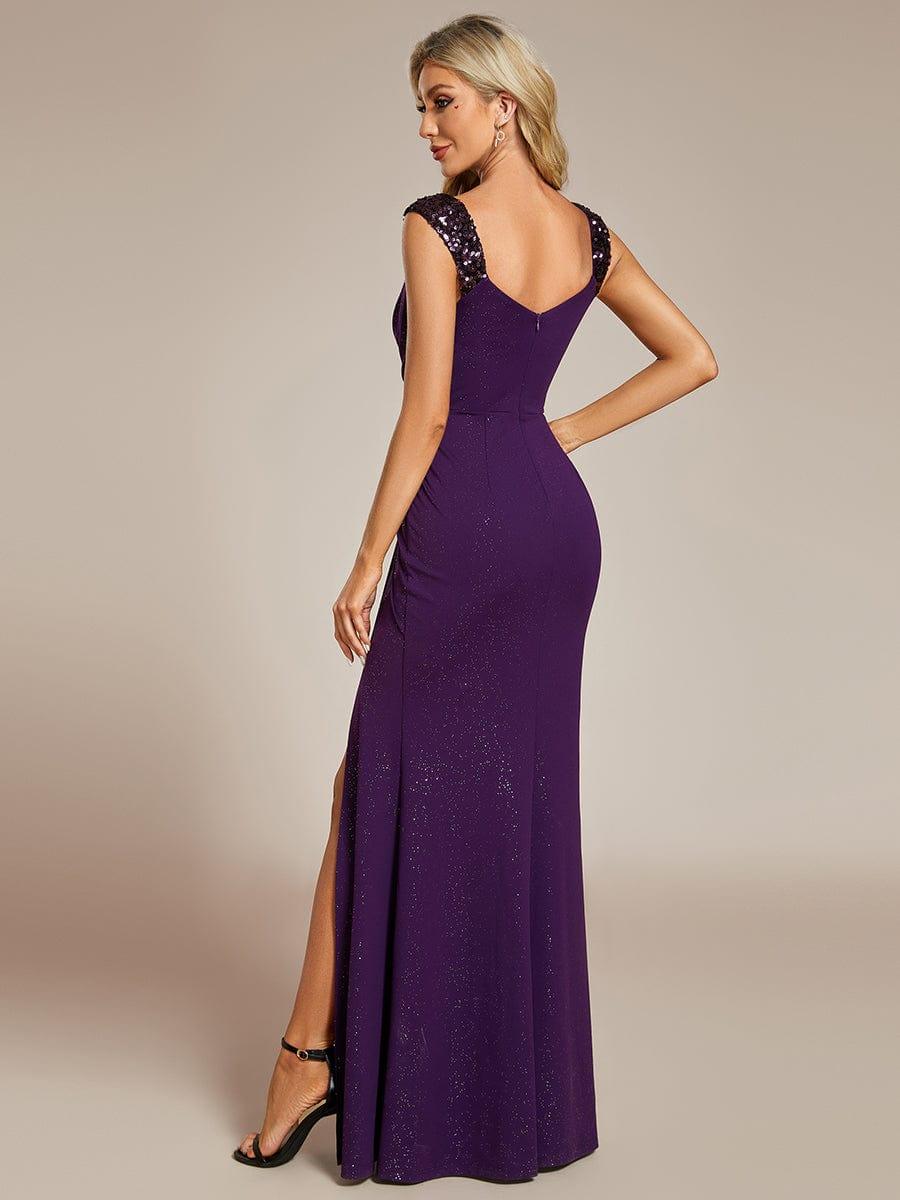 Beautiful V-Neck Mermaid V-Neck Sleeveless Evening Dress with Slit