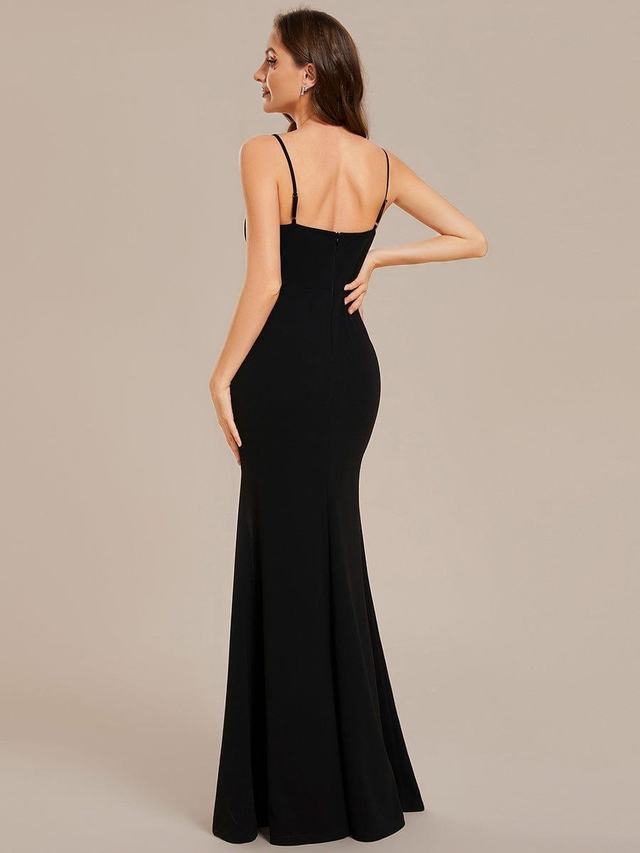 Exquisite V-Neck Mermaid Split Front Evening Dress with Rhinestone