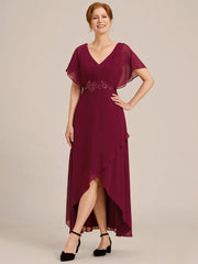 Glamorous A-Line Ankle-Length Mother of the Bride Dress