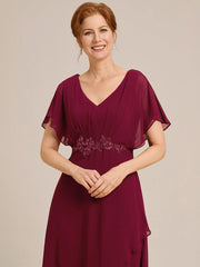 Glamorous A-Line Ankle-Length Mother of the Bride Dress