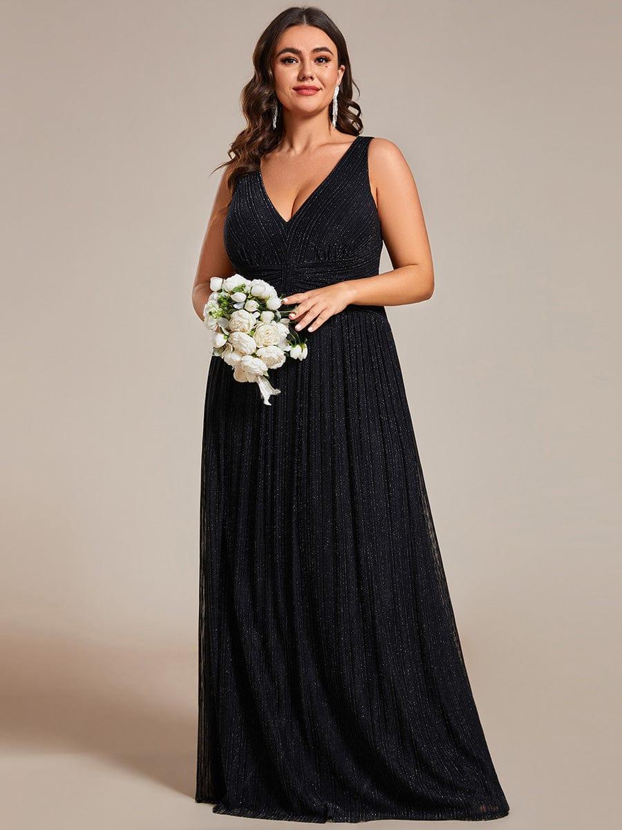 Beautiful Plus Size Sleeveless V-Neck A-Line Formal Evening Dress