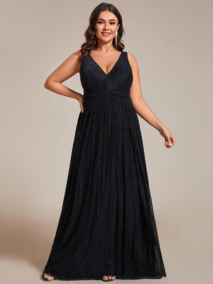 Beautiful Plus Size Sleeveless V-Neck A-Line Formal Evening Dress