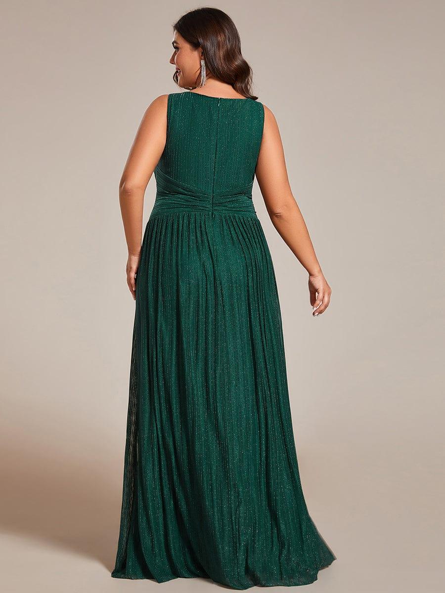 Beautiful Plus Size Sleeveless V-Neck A-Line Formal Evening Dress