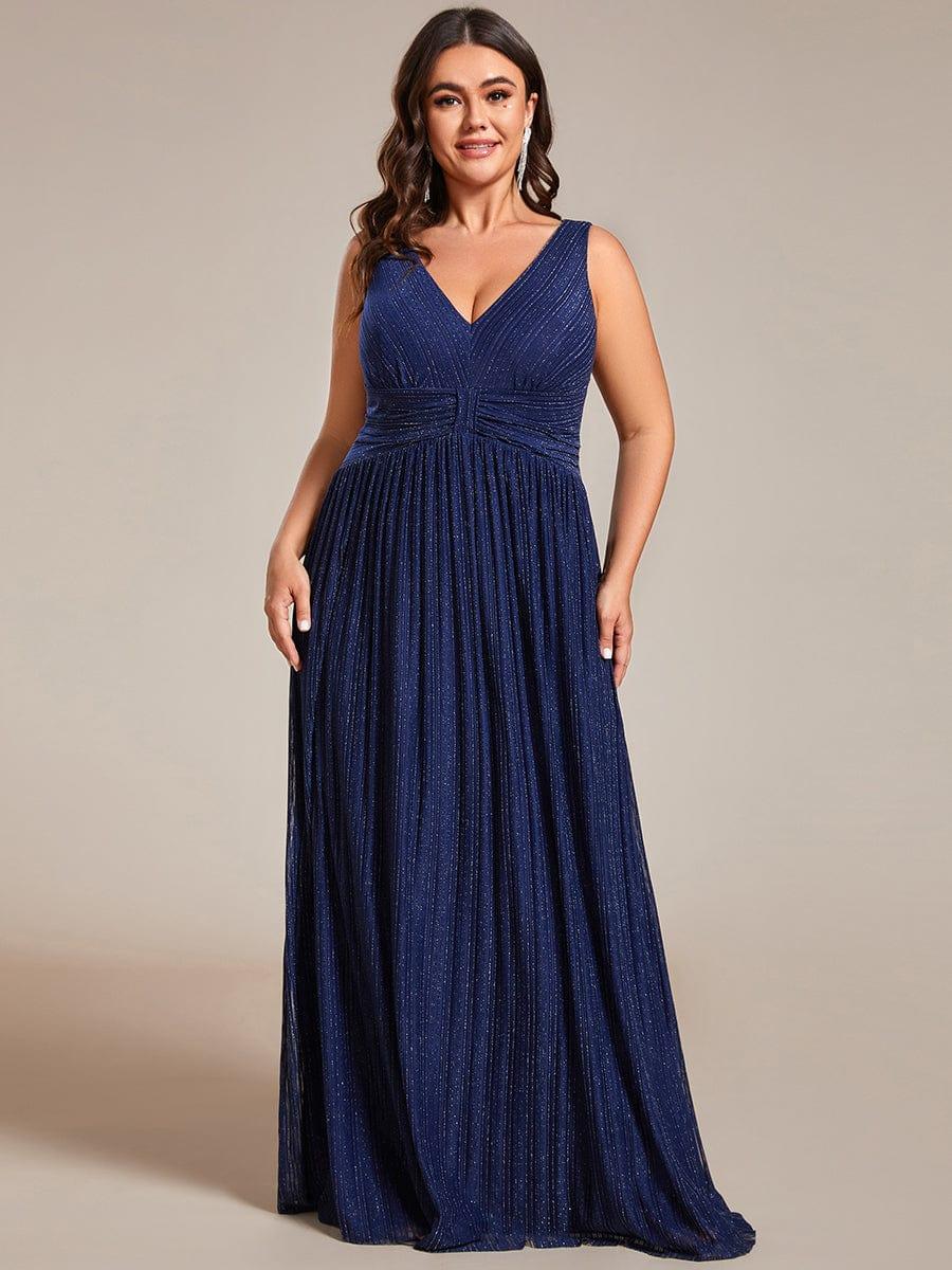 Beautiful Plus Size Sleeveless V-Neck A-Line Formal Evening Dress