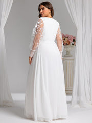 Graceful Plus Size A-Line Chiffon Formal Evening Dress with Embroidery