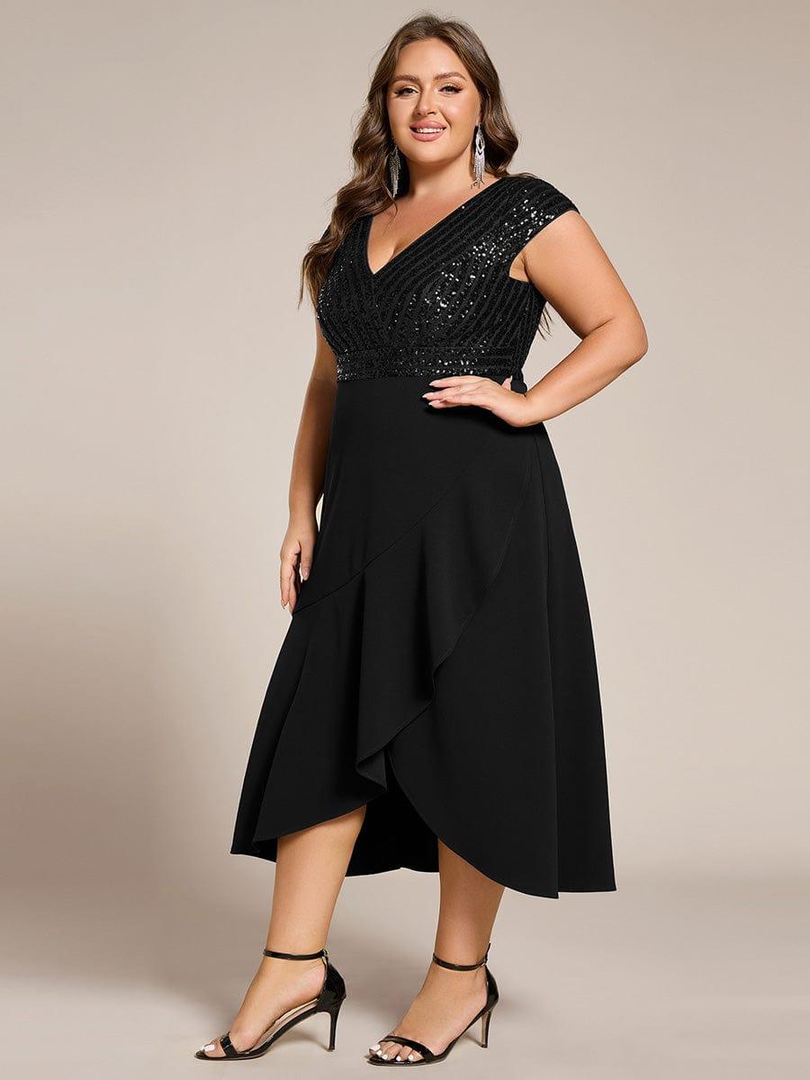 Radiant A-Line V-Neck Sequin Formal Dress