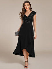 Radiant A-Line V-Neck Sequin Formal Dress