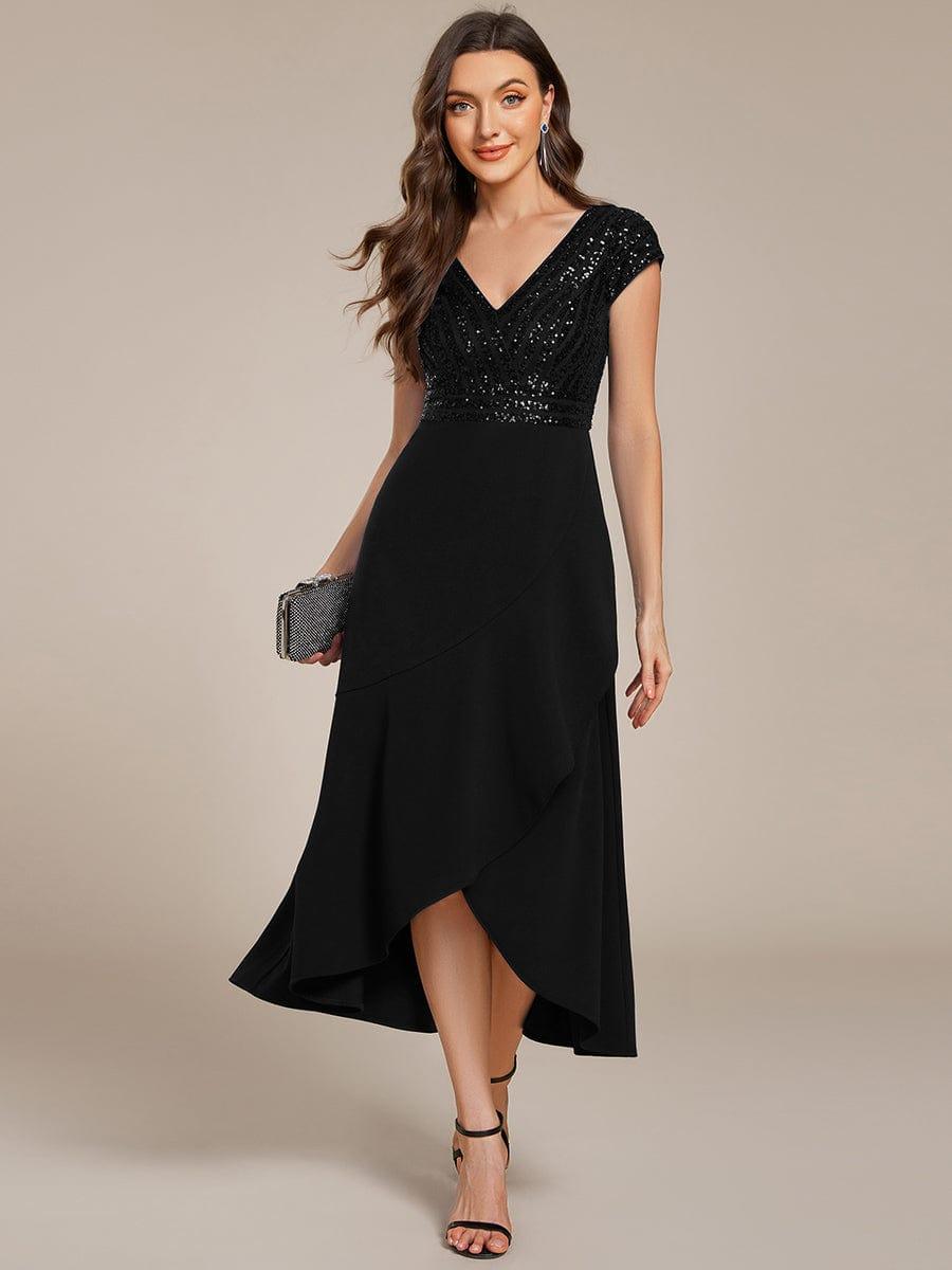Radiant A-Line V-Neck Sequin Formal Dress