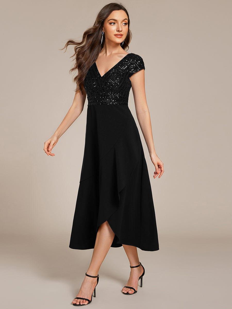 Radiant A-Line V-Neck Sequin Formal Dress