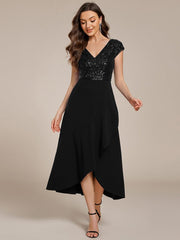Radiant A-Line V-Neck Sequin Formal Dress