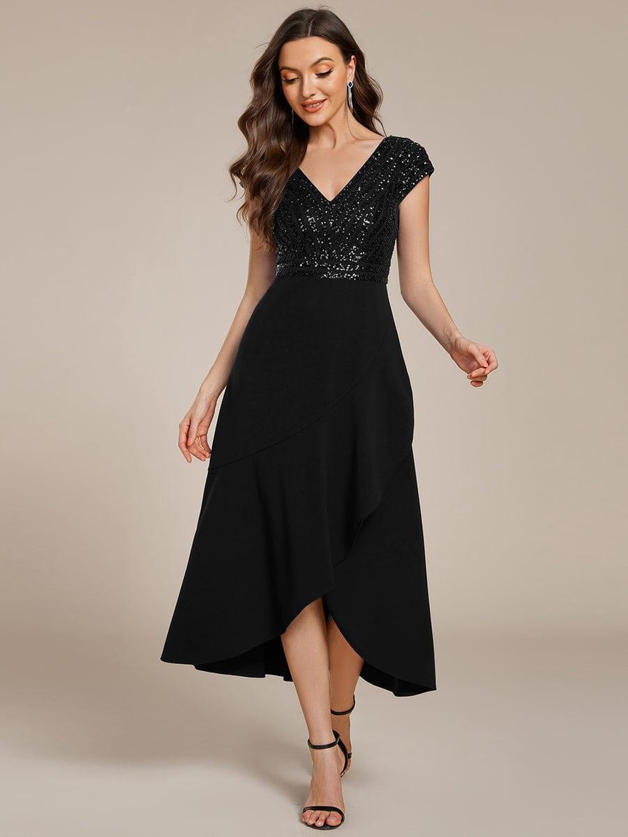Radiant A-Line V-Neck Sequin Formal Dress