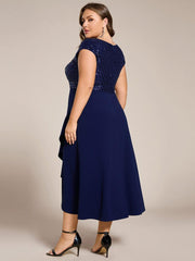 Radiant A-Line V-Neck Sequin Formal Dress