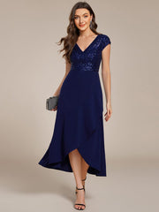 Radiant A-Line V-Neck Sequin Formal Dress