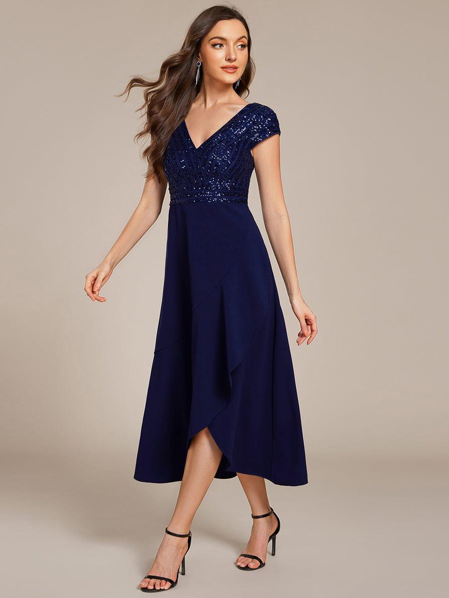 Radiant A-Line V-Neck Sequin Formal Dress