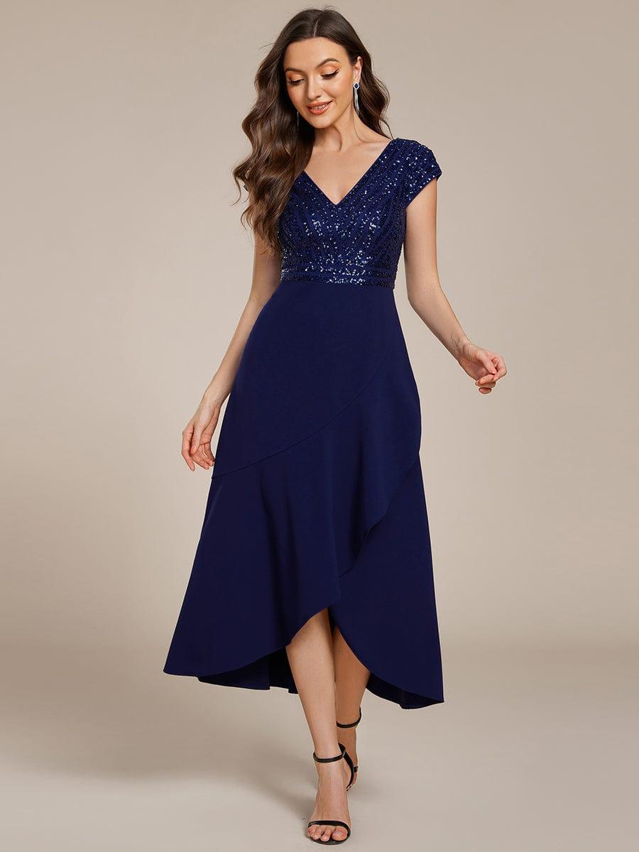 Radiant A-Line V-Neck Sequin Formal Dress