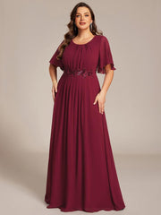 Flattering Plus Size Floor-Length A-Line Chiffon Formal Dress