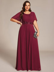Flattering Plus Size Floor-Length A-Line Chiffon Formal Dress