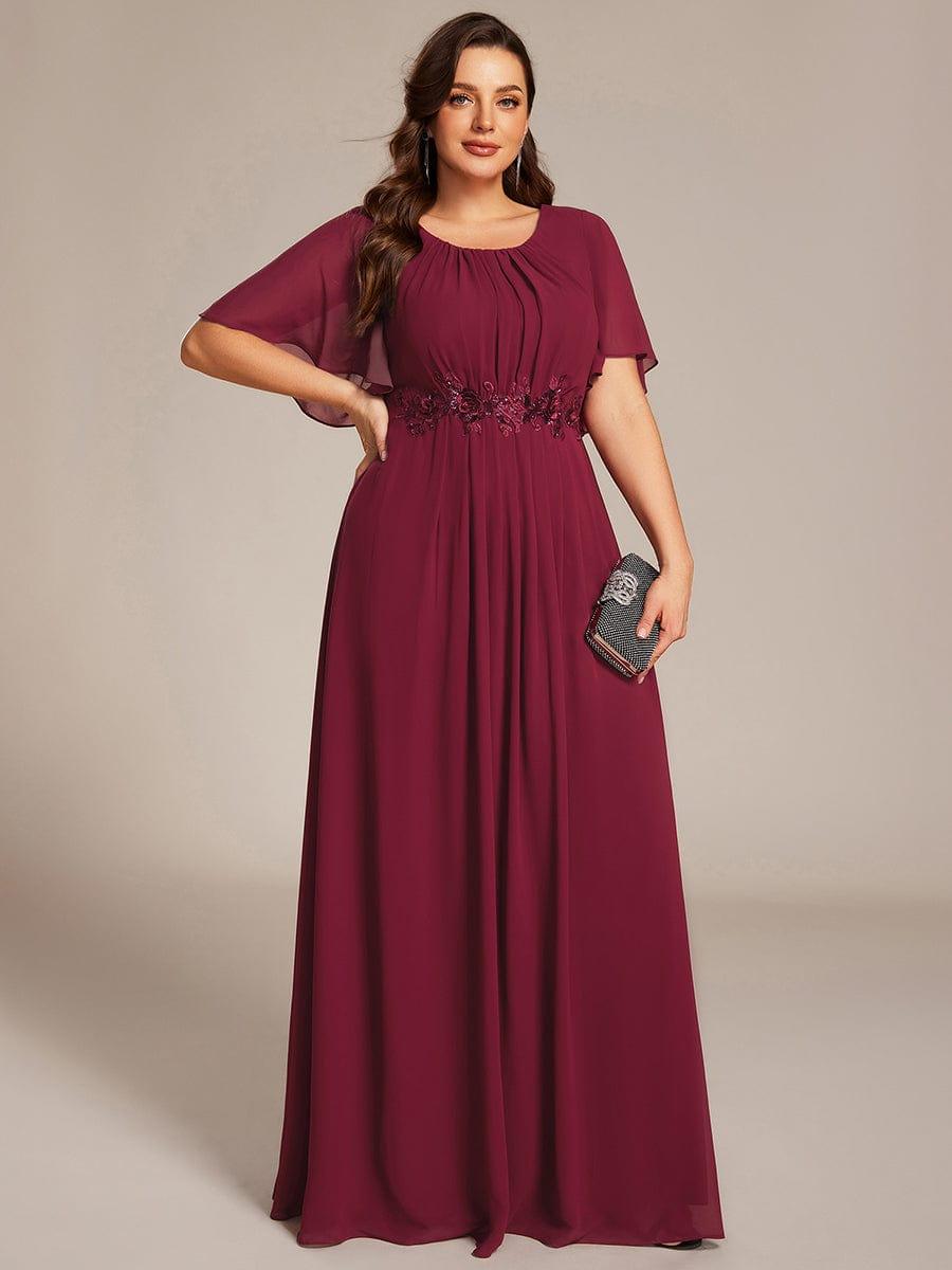 Flattering Plus Size Floor-Length A-Line Chiffon Formal Dress