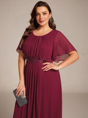 Flattering Plus Size Floor-Length A-Line Chiffon Formal Dress