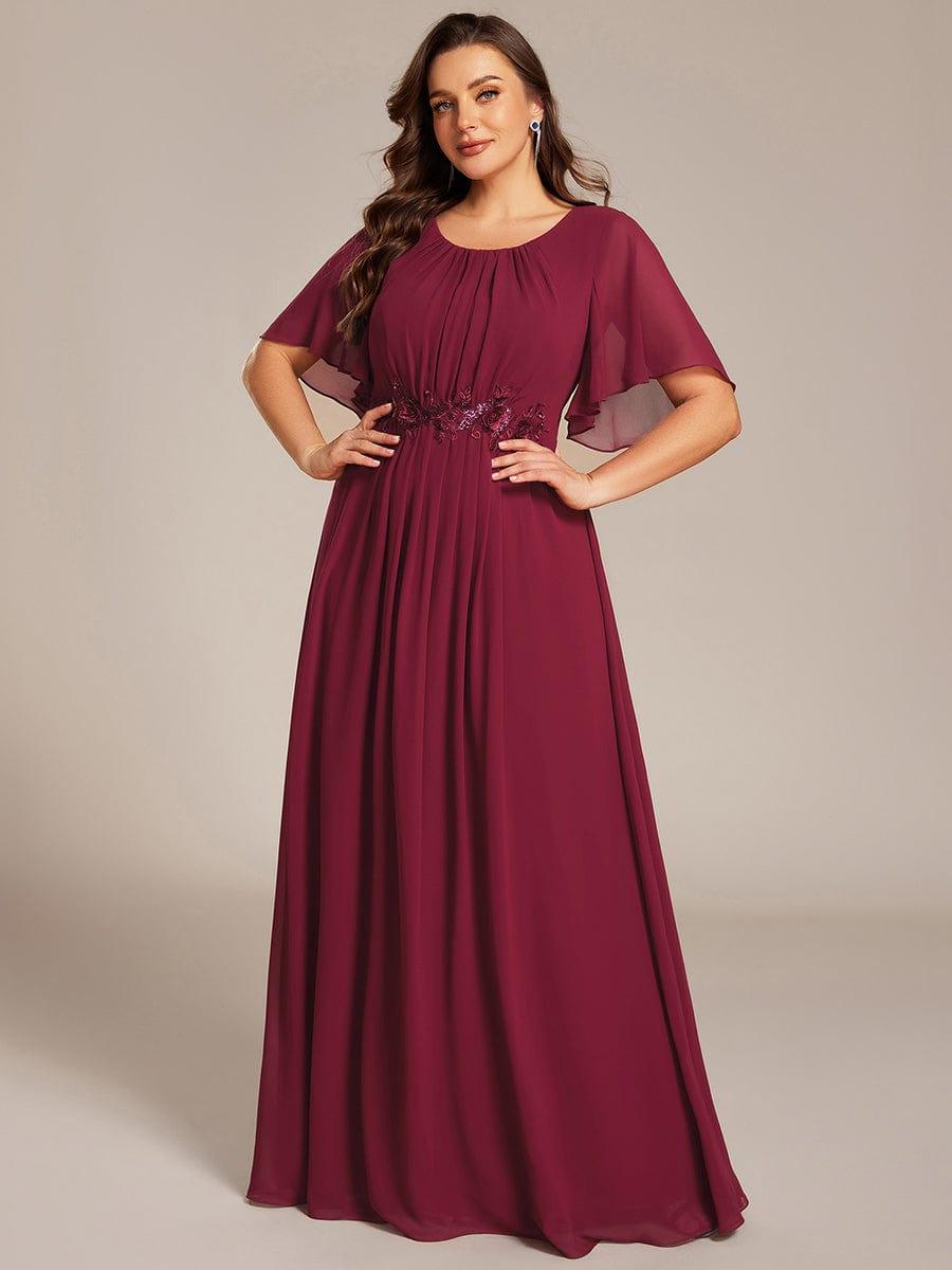 Flattering Plus Size Floor-Length A-Line Chiffon Formal Dress
