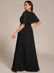 Flattering Plus Size Floor-Length A-Line Chiffon Formal Dress