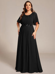 Flattering Plus Size Floor-Length A-Line Chiffon Formal Dress