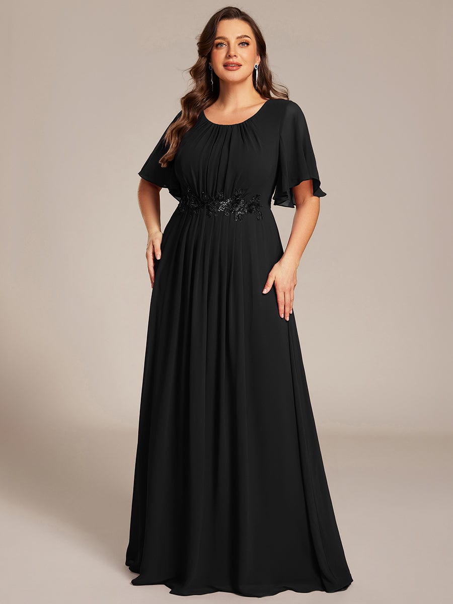 Flattering Plus Size Floor-Length A-Line Chiffon Formal Dress