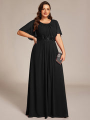 Flattering Plus Size Floor-Length A-Line Chiffon Formal Dress