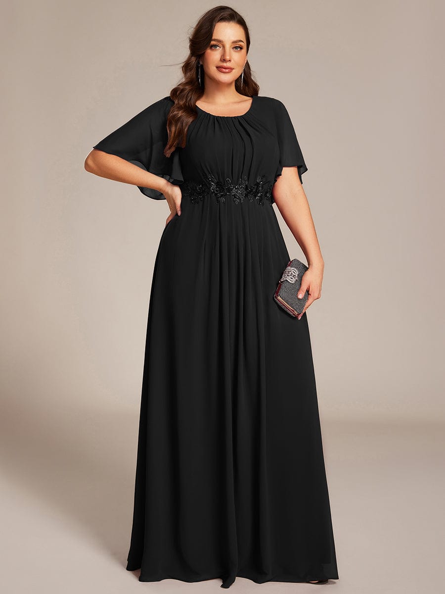 Flattering Plus Size Floor-Length A-Line Chiffon Formal Dress
