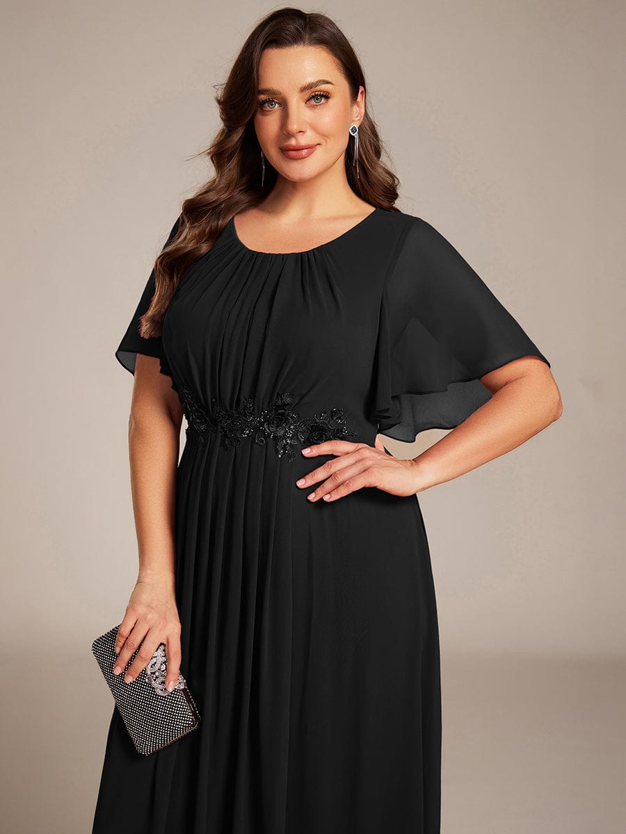 Flattering Plus Size Floor-Length A-Line Chiffon Formal Dress