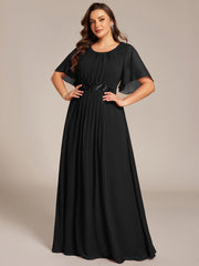 Flattering Plus Size Floor-Length A-Line Chiffon Formal Dress