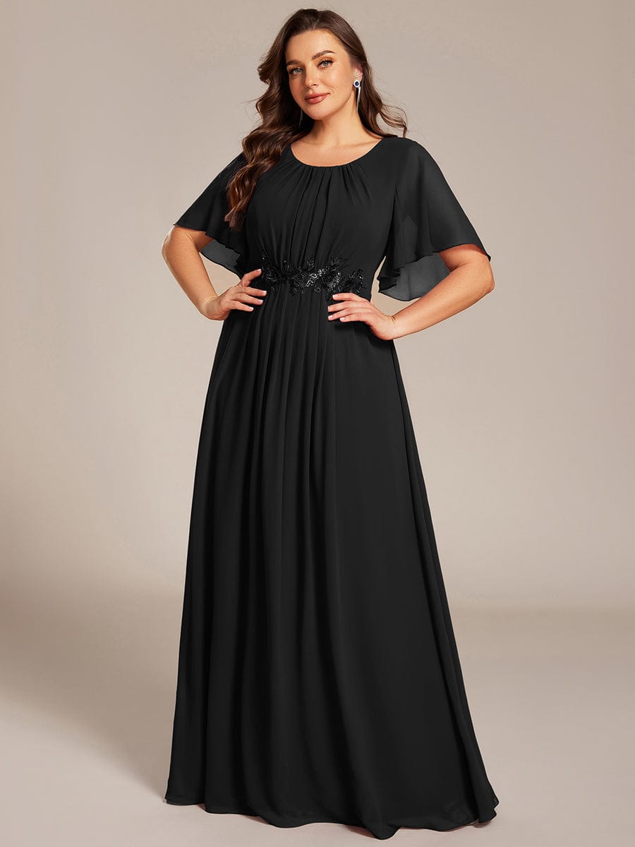 Flattering Plus Size Floor-Length A-Line Chiffon Formal Dress