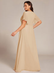 Flattering Plus Size Floor-Length A-Line Chiffon Formal Dress